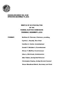 AGENDA DOCUMENT NO. 10·80 APPROVED DECEMBER 16, 2010 MINUTES OF AN OPEN MEETING  OF THE