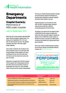 Emergency Departments Hospital Quarterly: Performance of NSW public hospitals July to September 2011