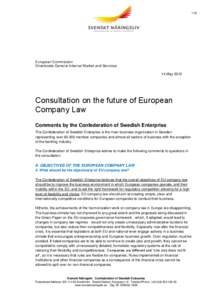 [removed]European Commission Directorate General Internal Market and Services 14 May 2012