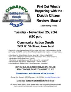 Find Out What’s Happening with the Duluth Citizen Review Board A Community Forum