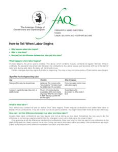 The American College of Obstetricians and Gynecologists f AQ FREQUENTLY ASKED QUESTIONS FAQ004