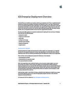 !! !! ! ! iOS Enterprise Deployment Overview