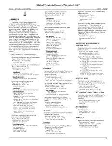 Bilateral Treaties in Force as of November 1, 2007 JAMAICA — AGRICULTURAL COMMODITIES