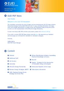 Newsletter No. 04 January 2010 EUEI PDF News Dear Reader, Welcome to the EUEI PDF Newsletter!