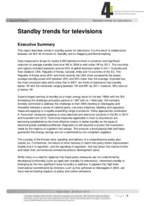Special Report  Standby trends for televisions Standby trends for televisions Executive Summary