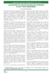 Informaciones Agronómicas de Hispanoamérica:CALIBRACIÓN DE ANÁLISIS DE SUELO EN CAFETALES AL SOL Y BAJO SEMISOMBRA Siavosh Sadeghian Khalajabadi1