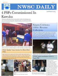 NWSC DAILY  ISSUE 10 4 PSPs Commissioned In Kawuku