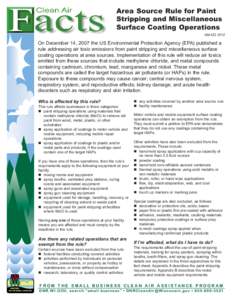 Area Source Rule for Paint Stripping and Miscellaneous Surface Coating Operations