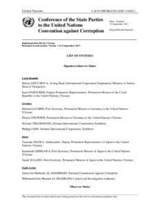 United Nations  CAC/COSP/IRG/2011/INF.1/ADD.1 Conference of the State Parties to the United Nations
