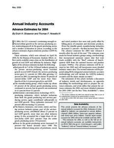 Annual Industry Accounts: Advance Estimates for 2004