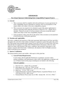 Airport Improvement Program Assurances for Non-Airport Sponsors Undertaking Noise Compatibility Program Projects, March 2014