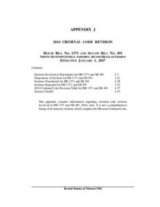 APPENDIX J 2014 CRIMINAL CODE REVISION HOUSE BILL NOAND