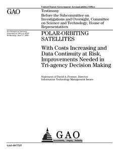 United States Government Accountability Office  GAO Testimony Before the Subcommittee on