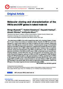 Original Article Characterization of the INK4a and ARF genes in naked mole-rat Inflammation and Regeneration Vol.35 No.1  January 2015