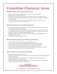 Centerline Character Areas Midtown Character Area - 43rd Avenue to 51st Avenue • •	 •	 •