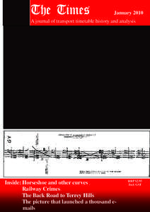 The Times  January 2010 A journal of transport timetable history and analysis