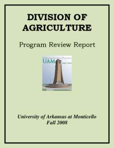    DIVISION OF AGRICULTURE Program Review Report