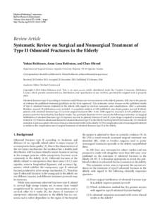 Systematic Review on Surgical and Nonsurgical Treatment of Type II Odontoid Fractures in the Elderly