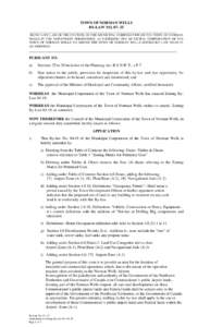 TOWN OF NORMAN WELLS BY-LAW NO[removed]___________________________________________________________________________________________ BEING A BY-LAW OF THE COUNCIL OF THE MUNICIPAL CORPORATION OF THE TOWN OF NORMAN WELLS IN