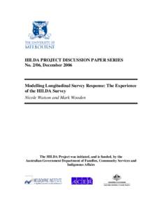 Research methods / Evaluation methods / Sampling / Panel Study of Income Dynamics / British Household Panel Survey / Response rate / Household /  Income and Labour Dynamics in Australia Survey / Survey methodology / Questionnaire / Statistics / Panel data / Economic data