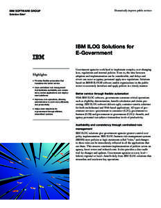 IBM SOFTWARE GROUP  Dramatically improve public services Solution Brief