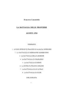 Francesco Lamendola  LA BATTAGLIA DELLE FRONTIERE