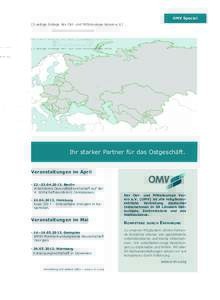 OMV Special [3-seitige Einlage des Ost- und Mitteleuropa Verein e.V.] Ihr starker Partner für das Ostgeschäft. Veranstaltungen im April ŀ, Berlin