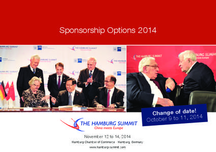 Sponsorship Options 2014  ! Change of date[removed]October 9 to 11,