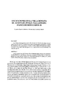 EXCAVACIONES EN LA VILLA ROMANA DE ALMENARA-PURAS (VALLADOLID): AVANCE DE RESULTADOS (I) CARMEN GARCÍA MERINO Y MARGARITA SÁNCHEZ SIMÓN  RESUMEN