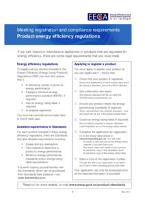 Energy in New Zealand / Energy conservation / Environment of the United States / Ecolabelling / Energy in Australia / Energy rating label / Minimum energy performance standard / Energy Star / Verification and validation / Product certification / Evaluation / Energy
