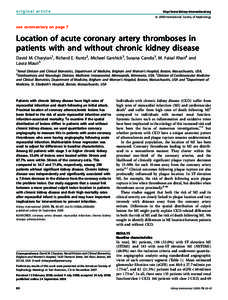 Organ failure / Medical emergencies / Aging-associated diseases / Kidney diseases / Chronic kidney disease / Reperfusion therapy / Myocardial infarction / Coronary artery bypass surgery / Renal function / Medicine / Anatomy / Circulatory system