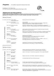 Programm  ETH Zertifikat in Angewandten Erdwissenschaften (CAS) 35. Blockkurs, [removed]Februar 2010 ETH Zürich und Seminarhotel und Bildungshaus Kloster Kappel am Albis