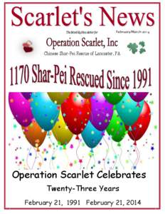 The Monthly Newsletter for  February/March 2014 Chinese Shar-Pei Rescue of Lancaster, PA