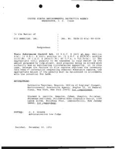 DIC Americas, Inc. Docket No TSCA-II-8(a[removed]