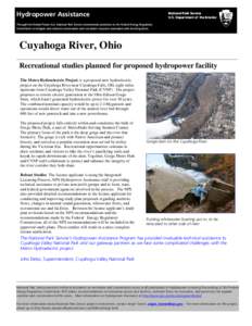 Geography of the United States / Cuyahoga River / National Park Service / Cuyahoga Falls /  Ohio / Cuyahoga / Hydropower policy in the United States / Ohio / Cuyahoga Valley National Park / Greater Cleveland