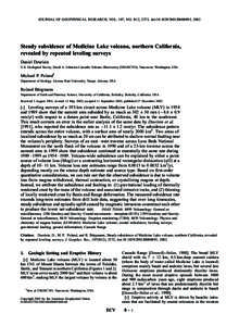 Steady subsidence of Medicine Lake volcano, northern California, revealed by repeated leveling surveys