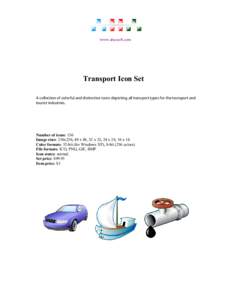 www.aha-soft.com  Transport Icon Set A collection of colorful and distinctive icons depicting all transport types for the transport and tourist industries.