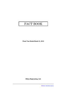 FACT BOOK  Fiscal Year Ended March 31, 2012 Hibiya Engineering, Ltd.