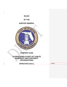 RULES OF THE AUDITOR GENERAL CHAPTERFLORIDA SINGLE AUDIT ACT AUDITS