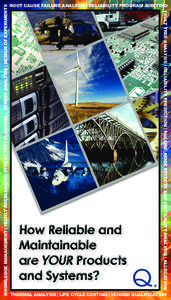 Systems theory / Survival analysis / Failure / Safety engineering / Reliability / Highly accelerated life test / American Society for Quality / Failure reporting /  analysis /  and corrective action system / Failure mode /  effects /  and criticality analysis / Reliability engineering / Systems engineering / Systems science