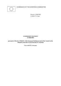 COMMISSION OF THE EUROPEAN COMMUNITIES  Brussels, [removed]C[removed]final  COMMISSION DECISION