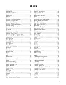 Index Ability Checks . . . . . . . . . . . . . . . . . . . . . . . . . . . . . . . . .23 Ability Scores . . . . . . . . . . . . . . . . . . . . . . . . . . . . . . . . . .18 Ability Scores (adjusting) . . . . . . . . . .