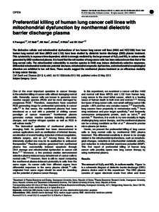 Apoptosis / Microplasma / Nonthermal plasma / Plasma / Annexin / T cell / Survivin / Mitochondrion / Reactive oxygen species / Biology / Medicine / Plasma physics