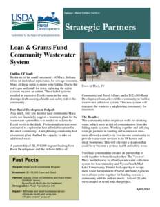 Indiana - Rural Utilities Services  Strategic Partners Loan & Grants Fund Community Wastewater System