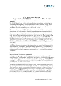 NEPROM Gedragscode vastgesteld in ledenbijeenkomst 7 dec 2011