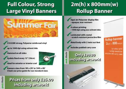 Full Colour, Strong Large Vinyl Banners