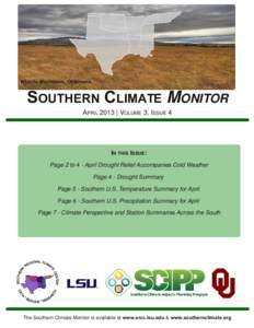 SOUTHERN CLIMATE MONITOR  Wichita Mountains, Oklahoma APRIL 2013 | VOLUME 3, ISSUE 4