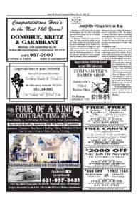 Amityville Record Centennial Edition, May 19, 2004 • 12  Congratulations Here’s to the Next 100 Years! DONOHUE, KRETZ & GARABRANT
