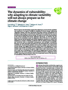 The dynamics of vulnerability: why adapting to climate variability will not always prepare us for climate change