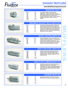 EXHAUST M UFFLERS www.fluidlinecomponents.com BREATHER VENTS PART #